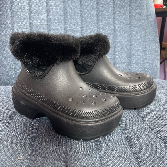 Women’s Crocs Stomp Winter Boots Black Size Women’s 7 - Picture 4 of 8